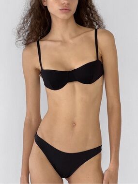 Free People x Ziah Classic Balconette Top with Bottom in Black | NWT